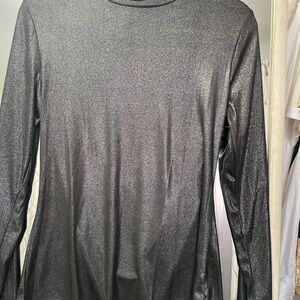 BCBGMaxAzria Shimmering Gray Long Sleeve Top